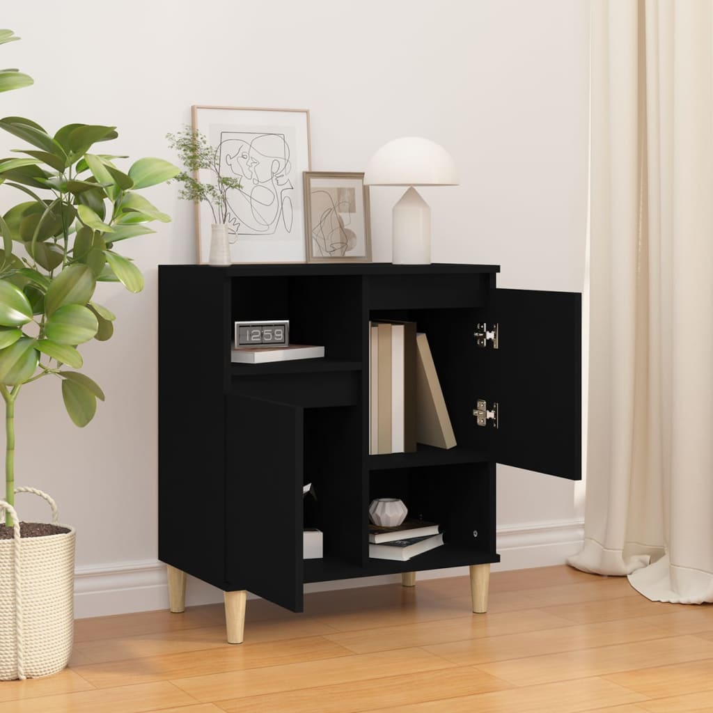 Credenza Nero 60x35x70 cm in Legno Multistrato - homemem39