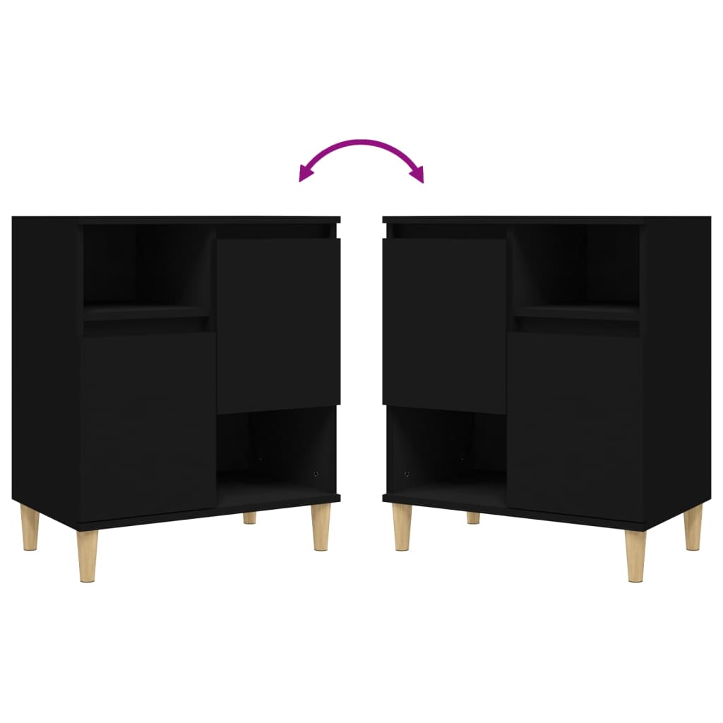 Credenza Nero 60x35x70 cm in Legno Multistrato - homemem39