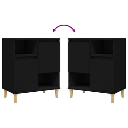 Credenza Nero 60x35x70 cm in Legno Multistrato - homemem39