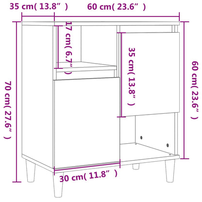 Credenza Nero 60x35x70 cm in Legno Multistrato - homemem39