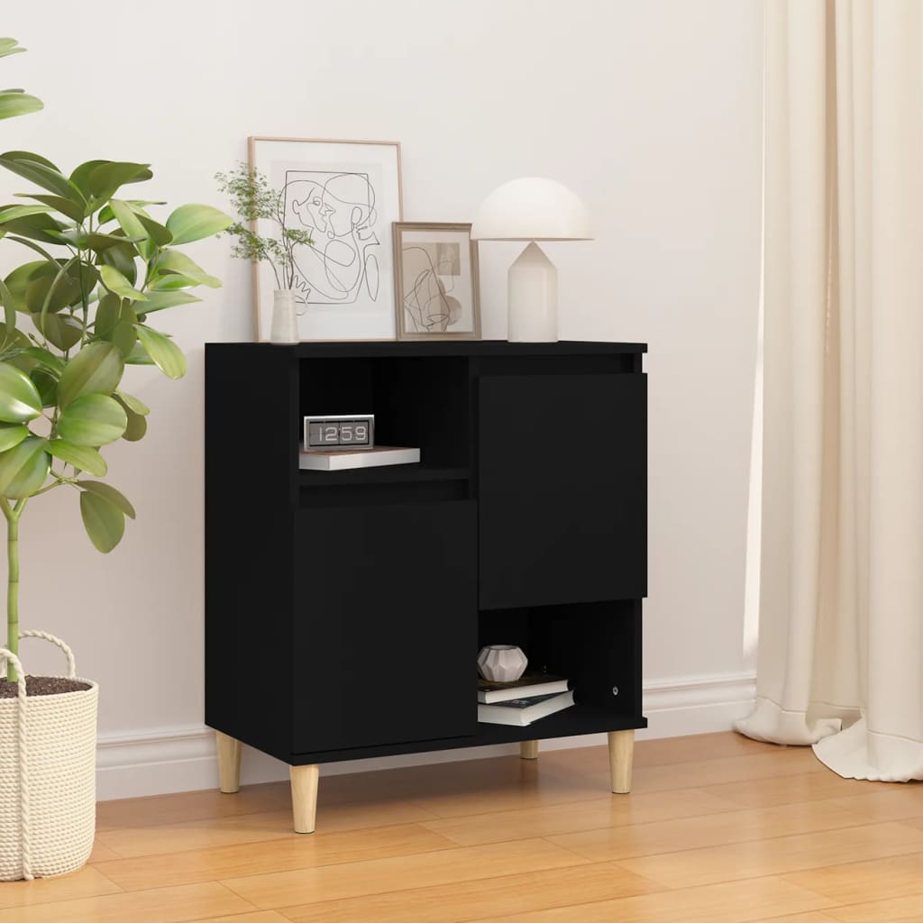 Credenza Nero 60x35x70 cm in Legno Multistrato - homemem39