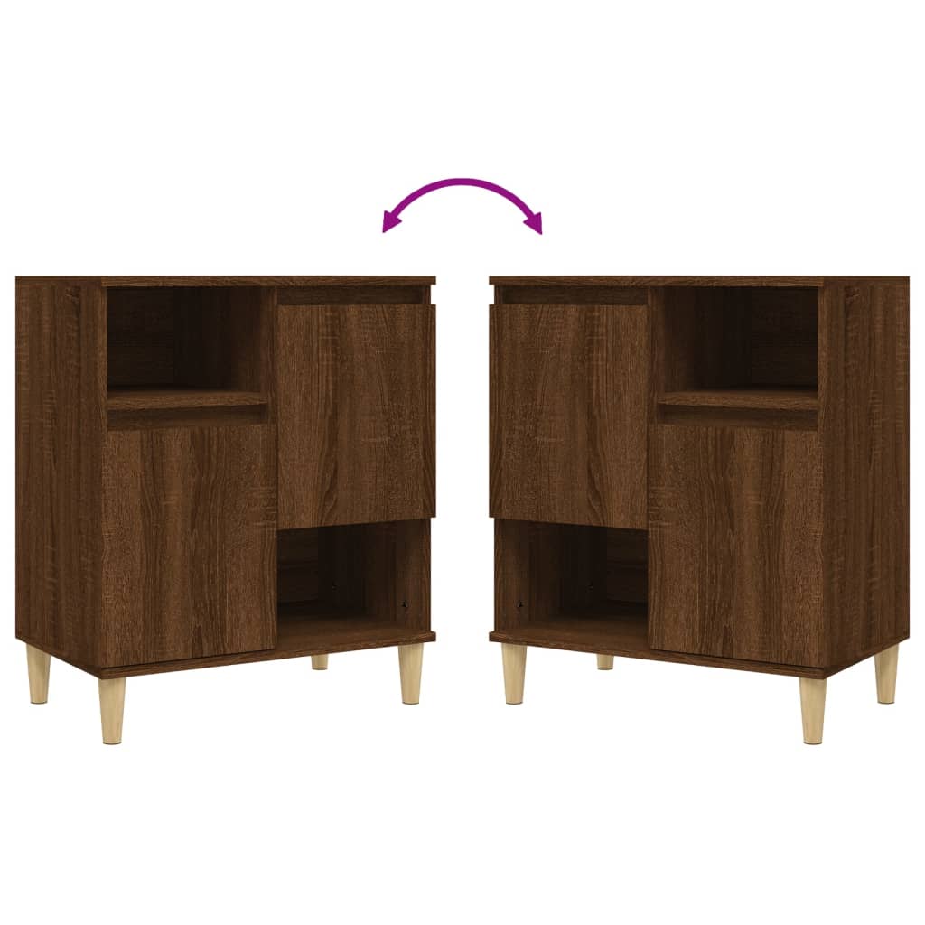 Credenza Rovere Marrone 60x35x70 cm in Legno Multistrato - homemem39