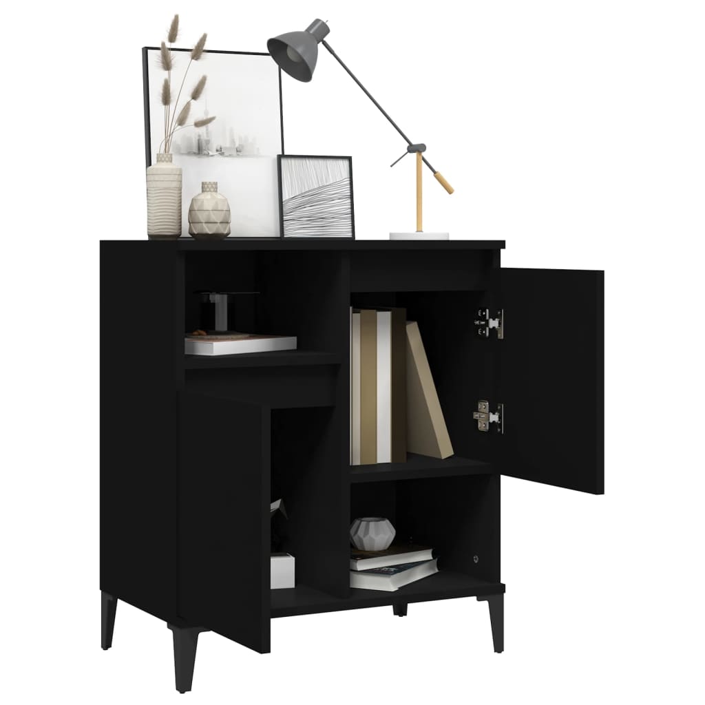 Credenza Nero 60x35x70 cm in Legno Multistrato - homemem39