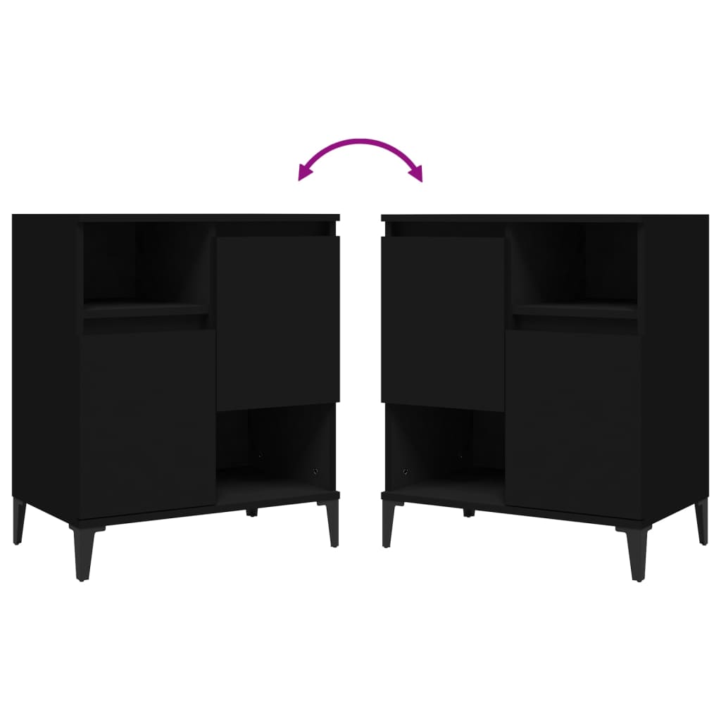 Credenza Nero 60x35x70 cm in Legno Multistrato - homemem39