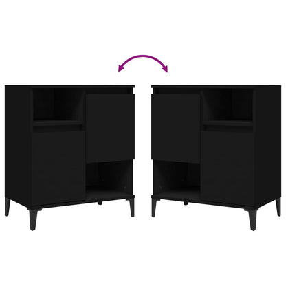 Credenza Nero 60x35x70 cm in Legno Multistrato - homemem39