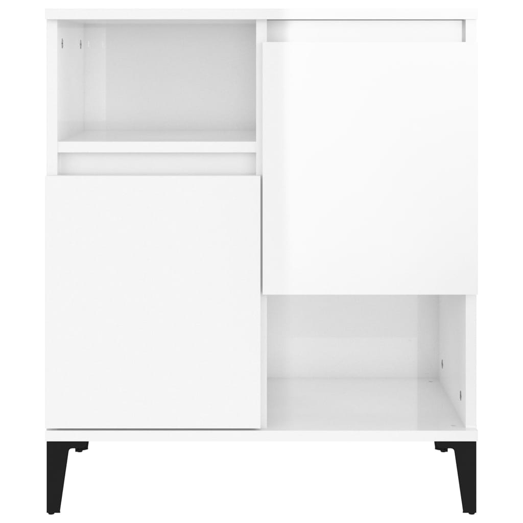 Credenza Bianco Lucido 60x35x70 cm in Legno Multistrato - homemem39