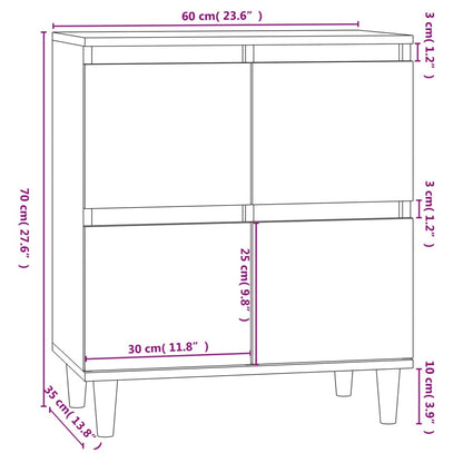 Credenza Bianca 60x35x70 cm in Legno Multistrato - homemem39