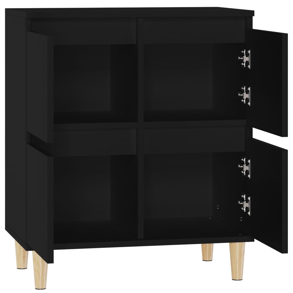 Credenza Nero 60x35x70 cm in Legno Multistrato - homemem39