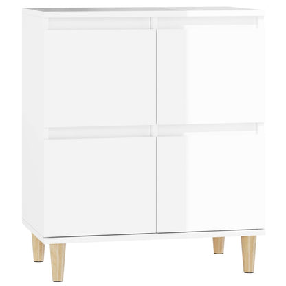 Credenza Bianco Lucido 60x35x70 cm in Legno Multistrato - homemem39