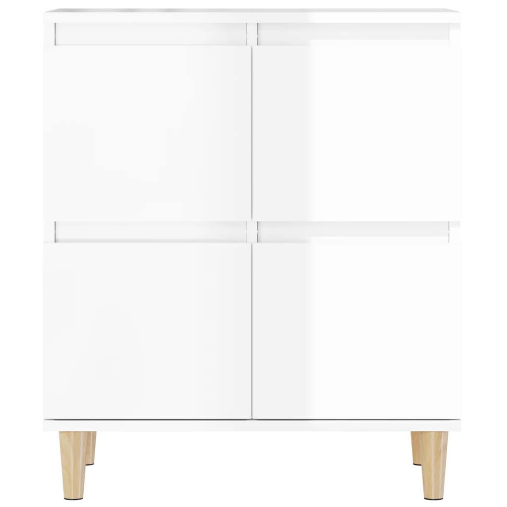 Credenza Bianco Lucido 60x35x70 cm in Legno Multistrato - homemem39