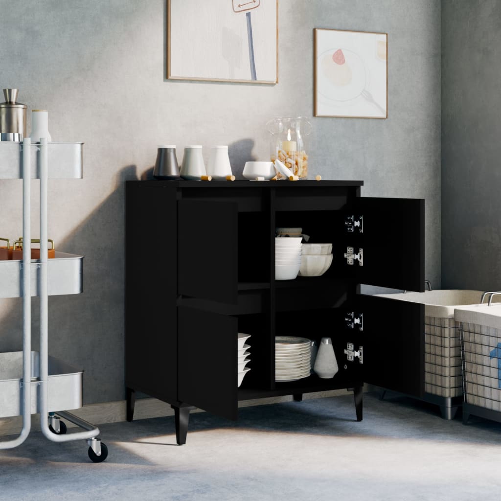 Credenza Nero 60x35x70 cm in Legno Multistrato - homemem39