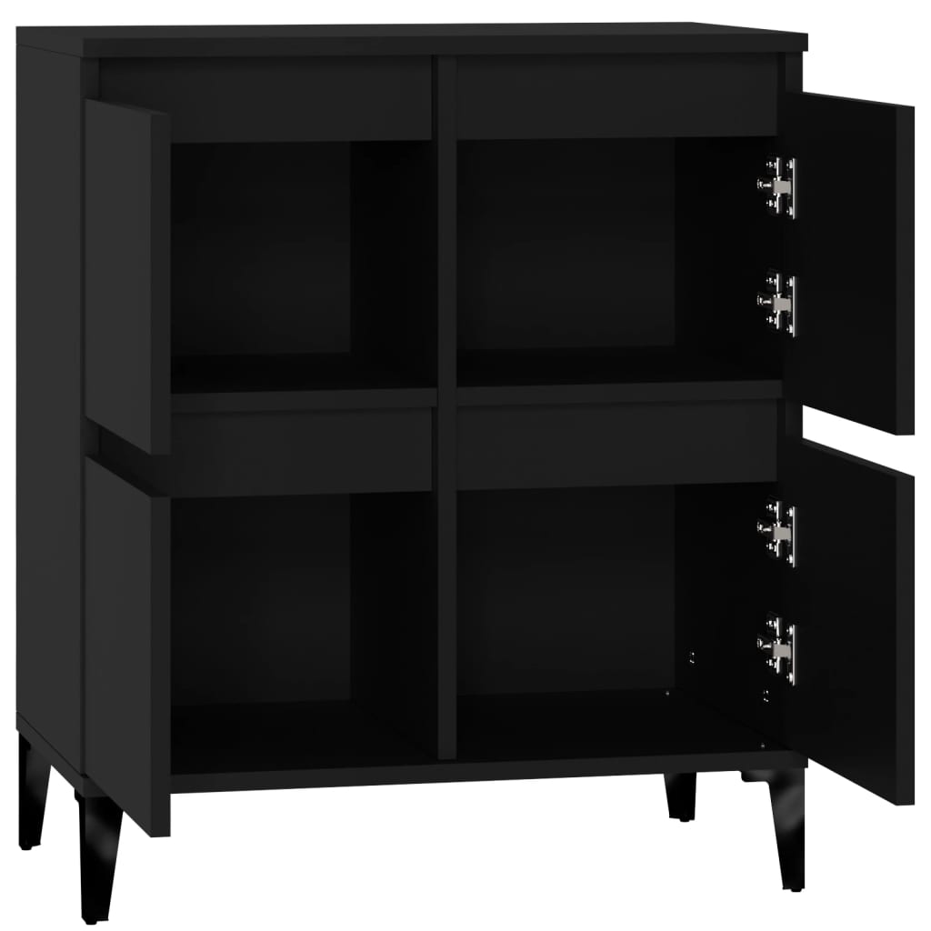 Credenza Nero 60x35x70 cm in Legno Multistrato - homemem39