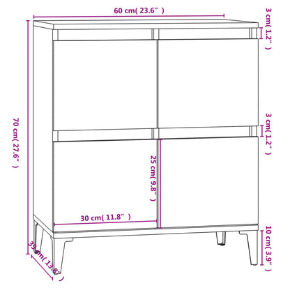 Credenza Rovere Fumo 60x35x70 cm in Legno Multistrato - homemem39