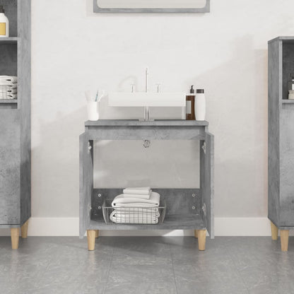 Mobile Lavabo Grigio Cemento 58x33x60 cm in Legno Multistrato - homemem39