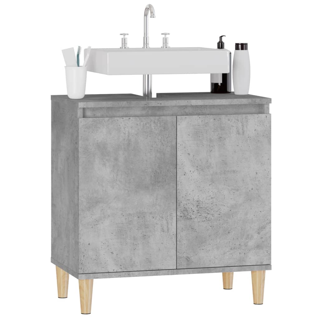 Mobile Lavabo Grigio Cemento 58x33x60 cm in Legno Multistrato - homemem39