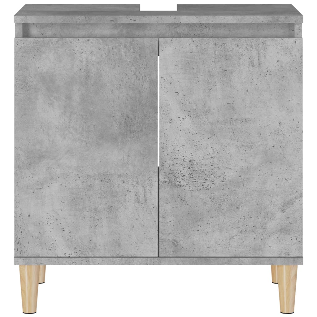 Mobile Lavabo Grigio Cemento 58x33x60 cm in Legno Multistrato - homemem39