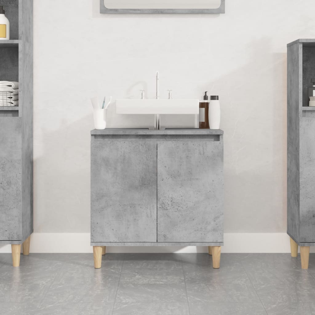 Mobile Lavabo Grigio Cemento 58x33x60 cm in Legno Multistrato - homemem39