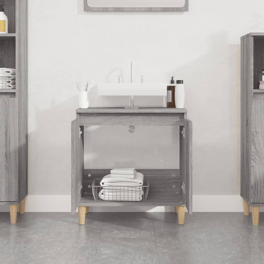 Mobile Lavabo Grigio Sonoma 58x33x60 cm in Legno Multistrato - homemem39