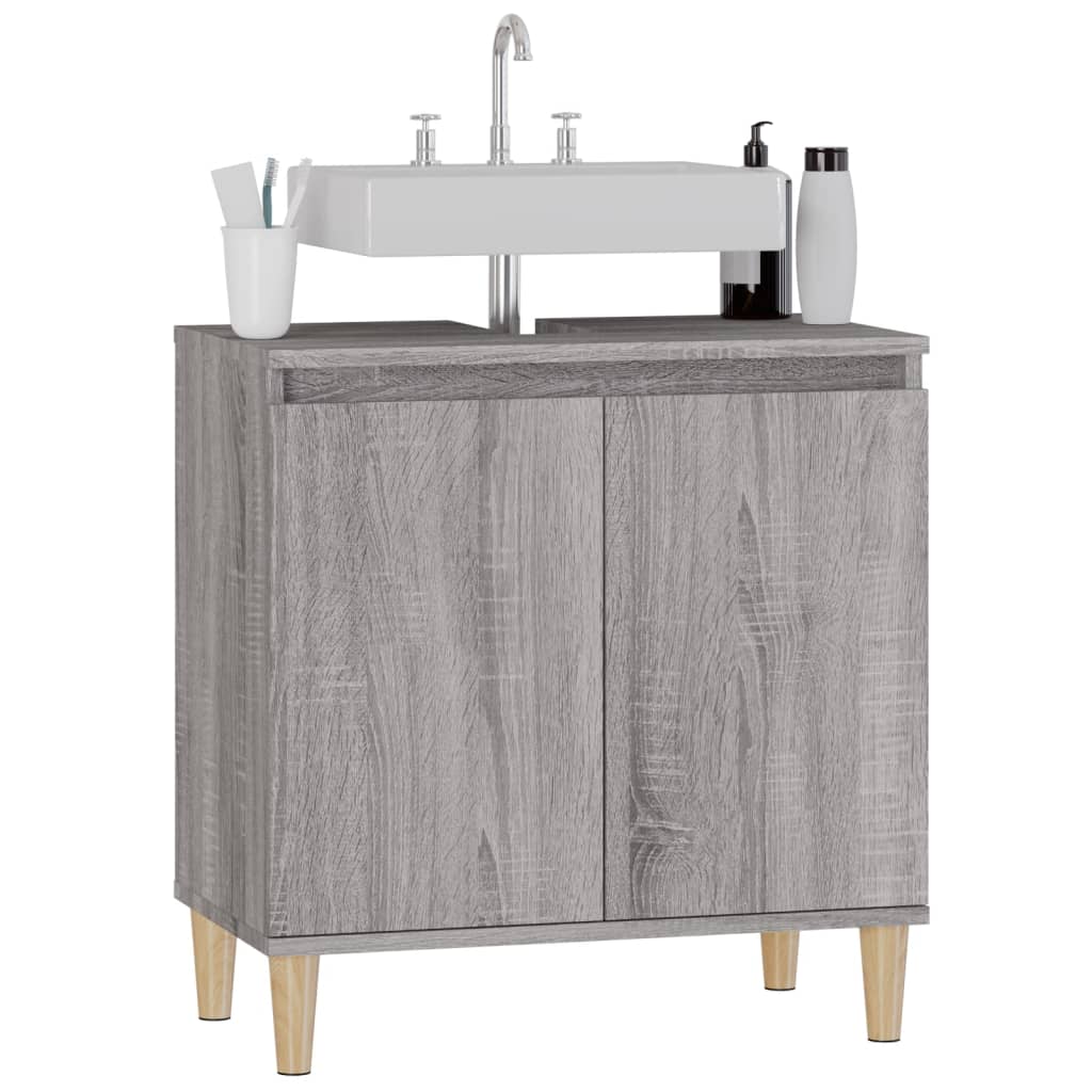 Mobile Lavabo Grigio Sonoma 58x33x60 cm in Legno Multistrato - homemem39