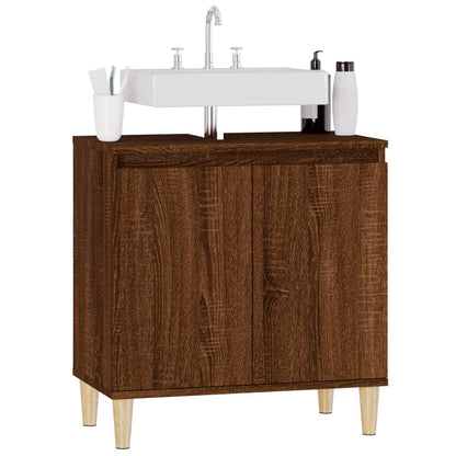 Mobile Lavabo Rovere Marrone 58x33x60 cm in Legno Multistrato - homemem39