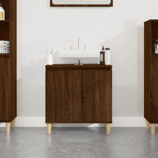 Mobile Lavabo Rovere Marrone 58x33x60 cm in Legno Multistrato - homemem39