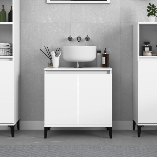 Mobile Lavabo Bianco 58x33x60 cm in Legno Multistrato - homemem39