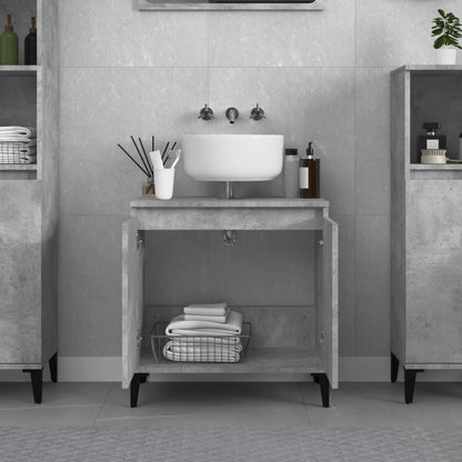 Mobile Lavabo Grigio Cemento 58x33x60 cm in Legno Multistrato - homemem39