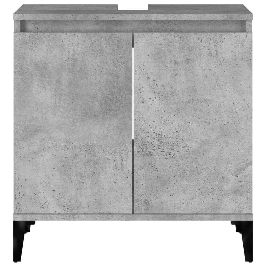 Mobile Lavabo Grigio Cemento 58x33x60 cm in Legno Multistrato - homemem39