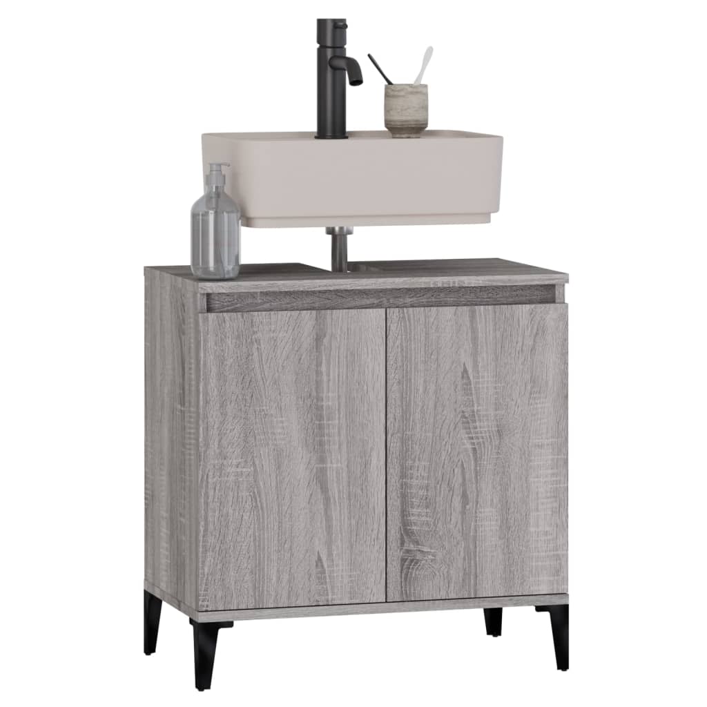 Mobile Lavabo Grigio Sonoma 58x33x60 cm in Legno Multistrato - homemem39