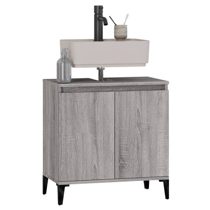 Mobile Lavabo Grigio Sonoma 58x33x60 cm in Legno Multistrato - homemem39