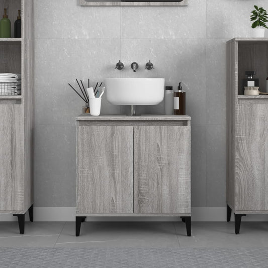 Mobile Lavabo Grigio Sonoma 58x33x60 cm in Legno Multistrato - homemem39