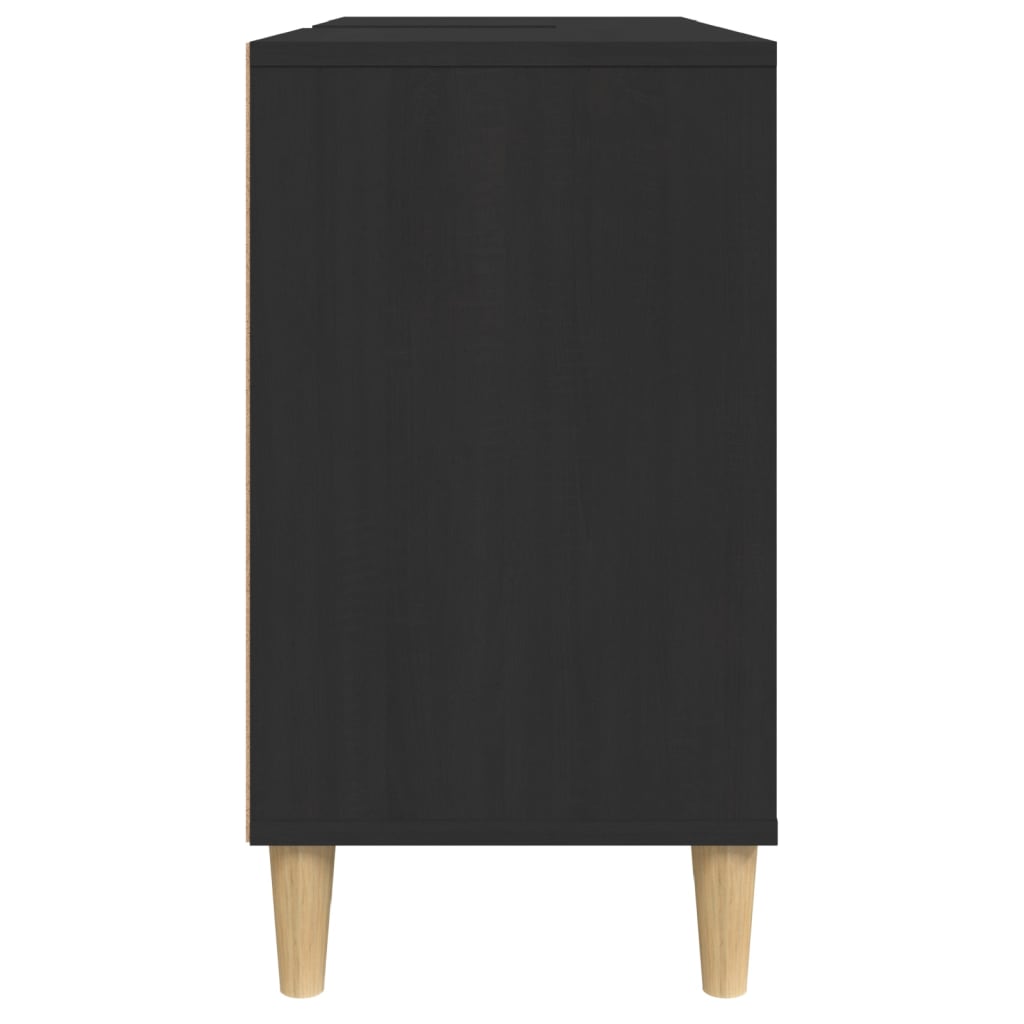 Mobile Lavabo Nero 80x33x60 cm in Legno Multistrato - homemem39