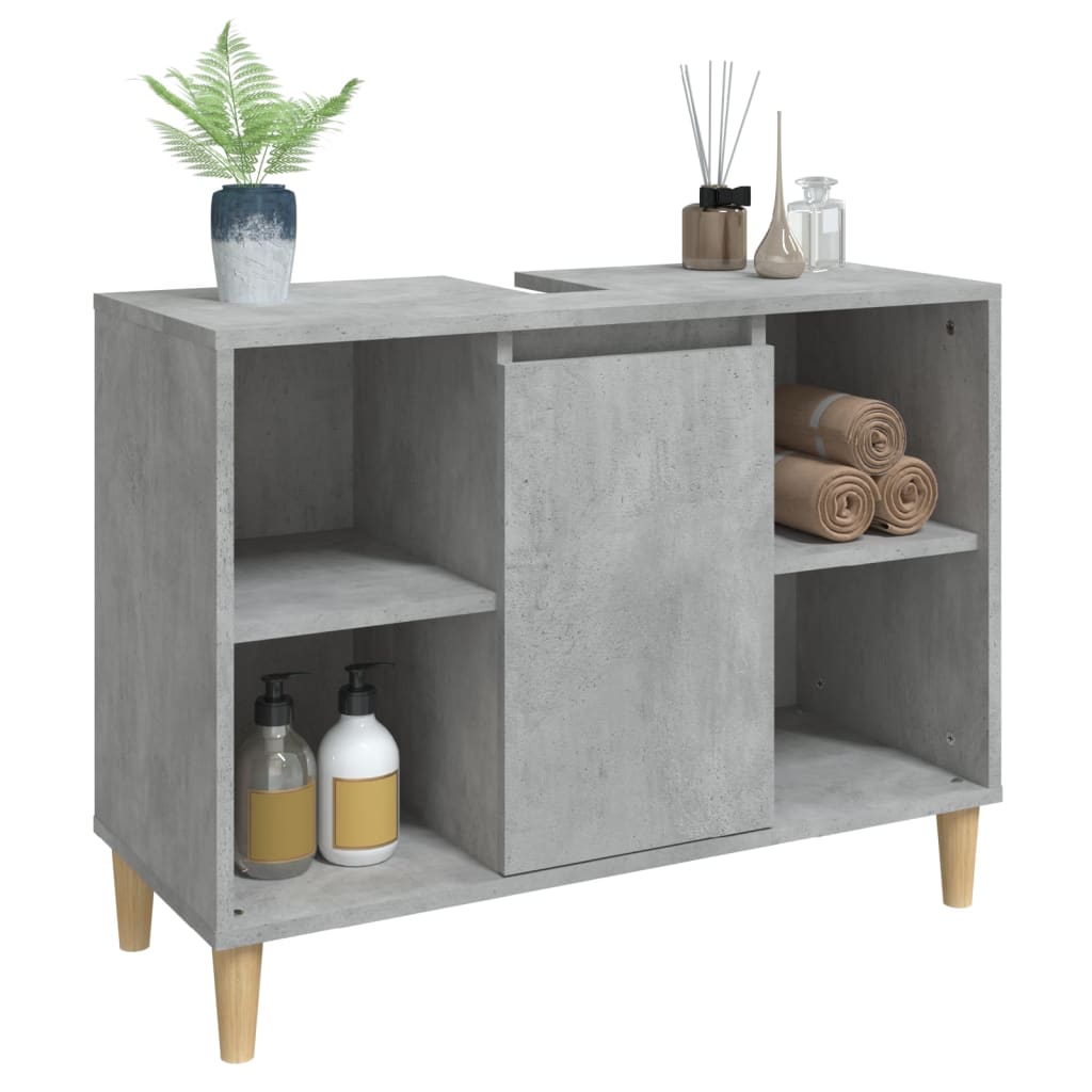 Mobile Lavabo Grigio Cemento 80x33x60 cm in Legno Multistrato - homemem39