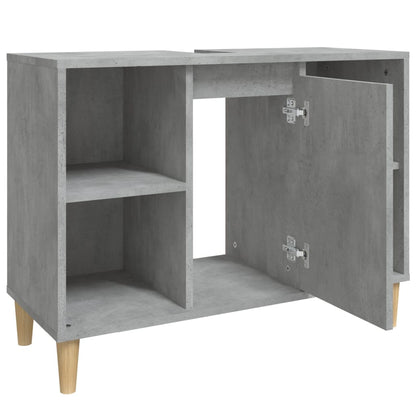 Mobile Lavabo Grigio Cemento 80x33x60 cm in Legno Multistrato - homemem39