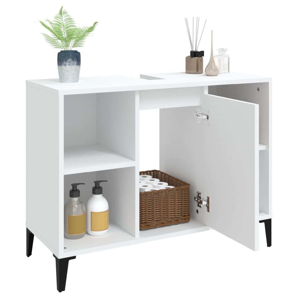 Mobile Lavabo Bianco 80x33x60 cm in Legno Multistrato - homemem39