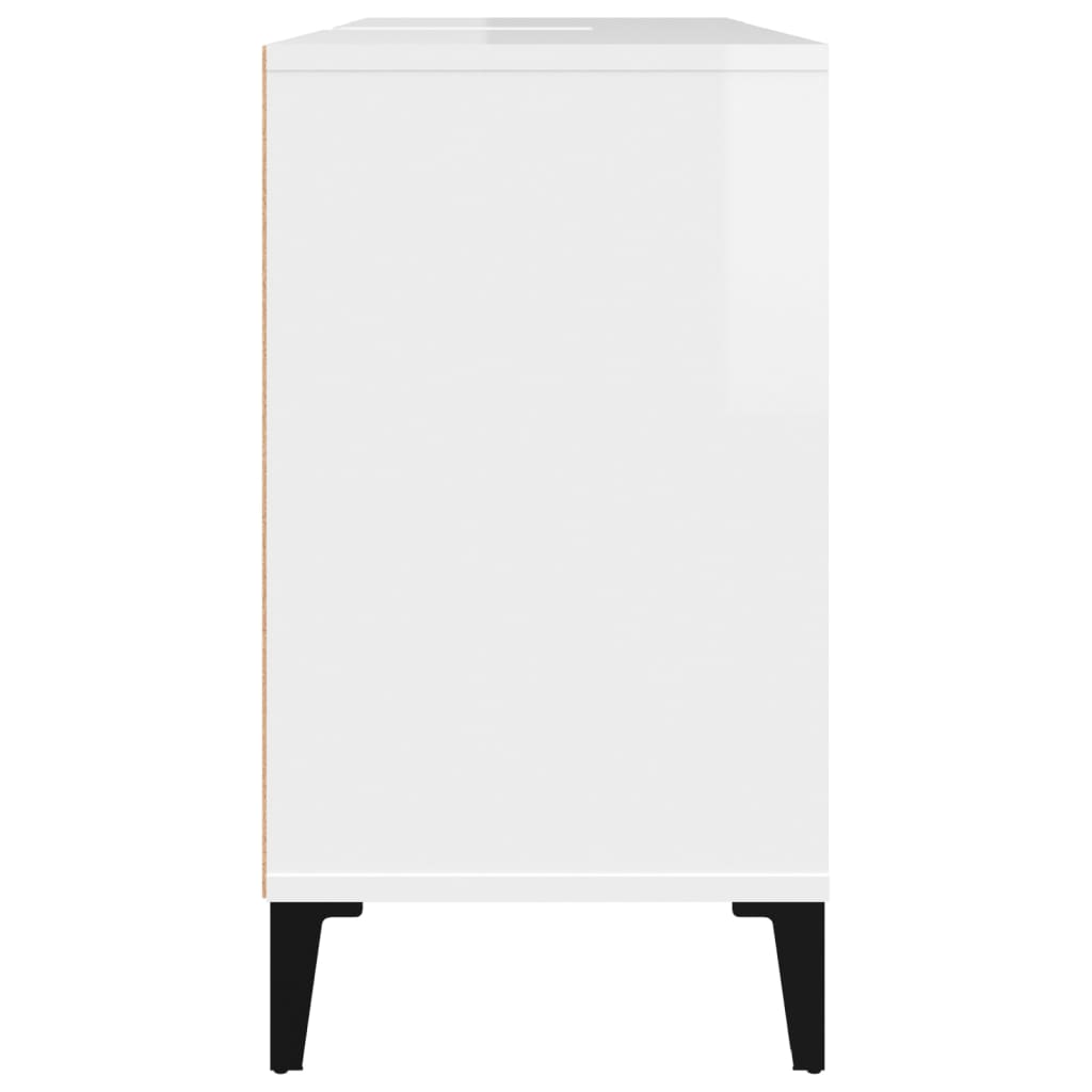 Mobile Lavabo Bianco Lucido 80x33x60 cm in Legno Multistrato - homemem39