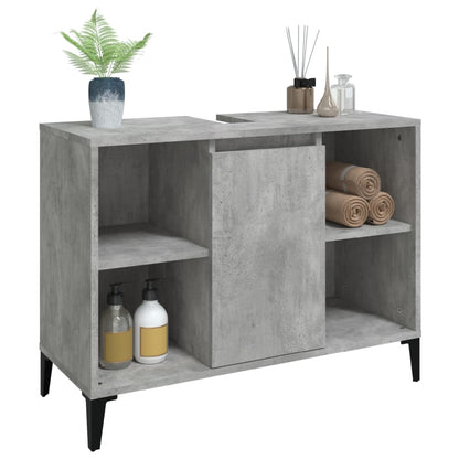 Mobile Lavabo Grigio Cemento 80x33x60 cm in Legno Multistrato - homemem39