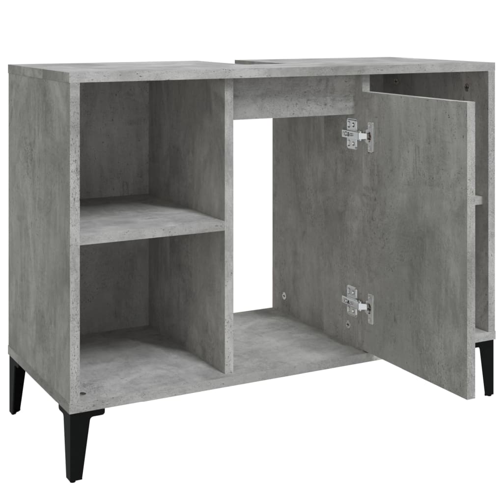 Mobile Lavabo Grigio Cemento 80x33x60 cm in Legno Multistrato - homemem39