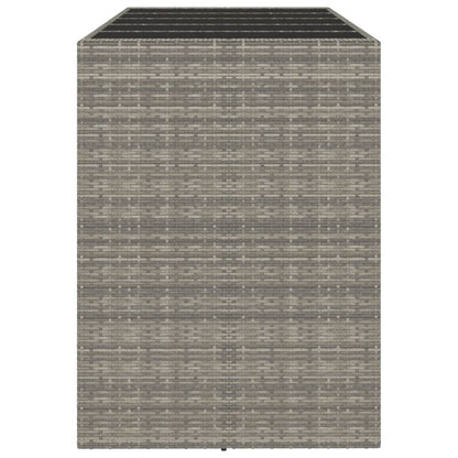 Tavolo da Bar con Piano in Vetro Grigio 185x80x110cm Polyrattan - homemem39