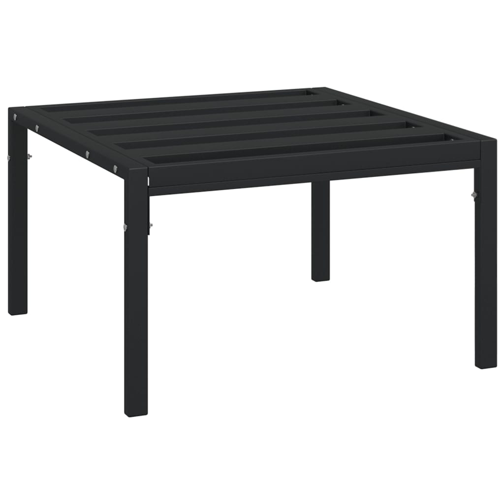 Tavolino da Giardino Nero 60x60x35 cm Acciaio - homemem39
