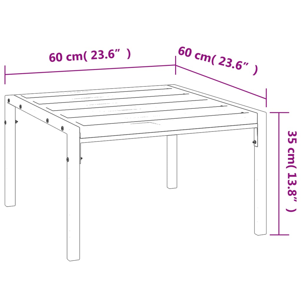 Tavolino da Giardino Nero 60x60x35 cm Acciaio - homemem39