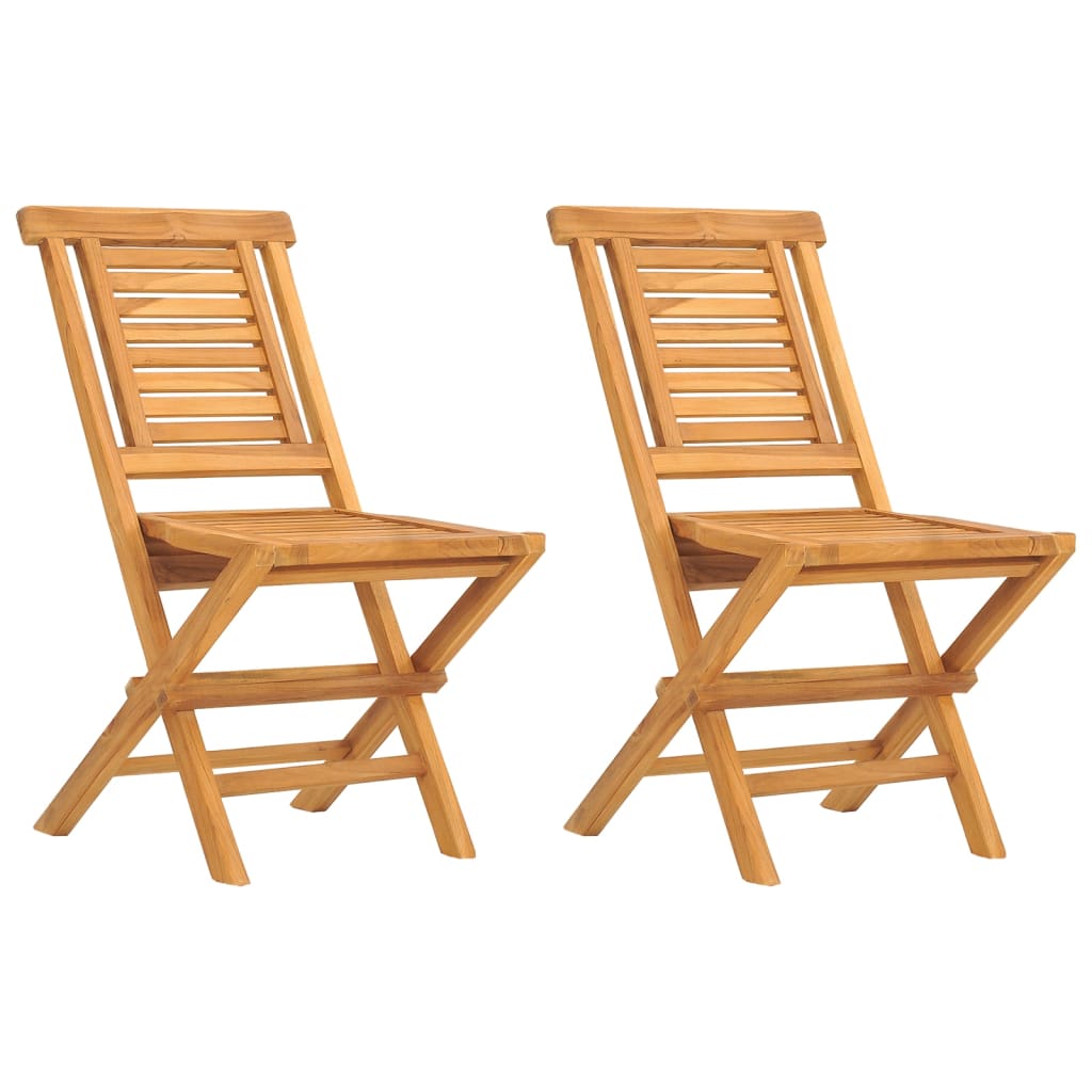 Sedie da Giardino Pieghevole 2pz 47x63x90cm Legno Massello Teak - homemem39