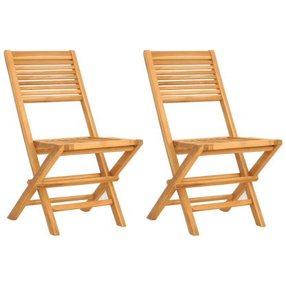 Sedie da Giardino Pieghevoli 2pz 47x62x90cm Legno Massello Teak - homemem39