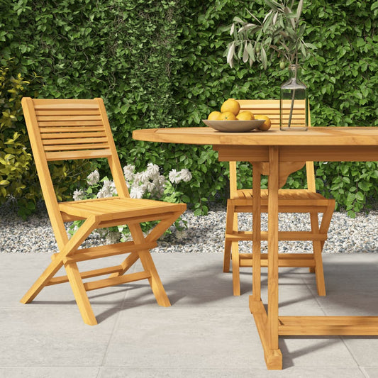 Sedie da Giardino Pieghevoli 2pz 47x62x90cm Legno Massello Teak - homemem39