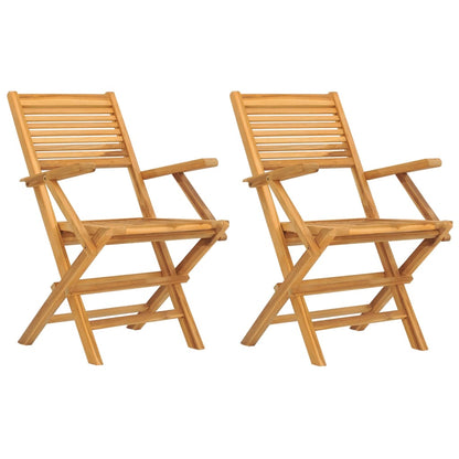 Sedie da Giardino Pieghevoli 2pz 55x62x90cm Legno Massello Teak - homemem39