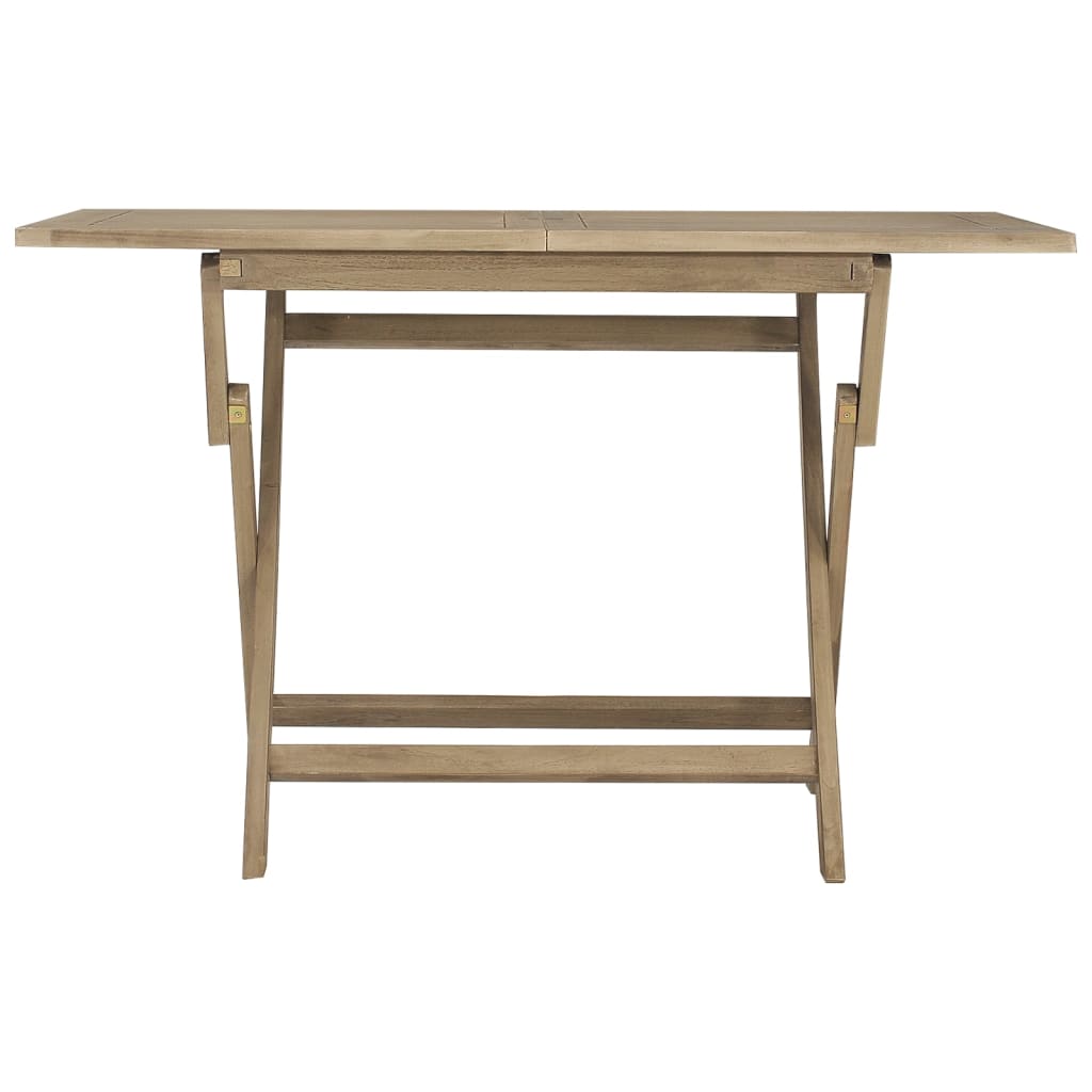 Tavolo da Giardino Pieghevole Grigio120x70x75 cm Massello Teak - homemem39