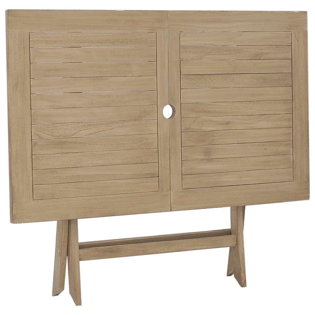 Tavolo da Giardino Pieghevole Grigio120x70x75 cm Massello Teak - homemem39