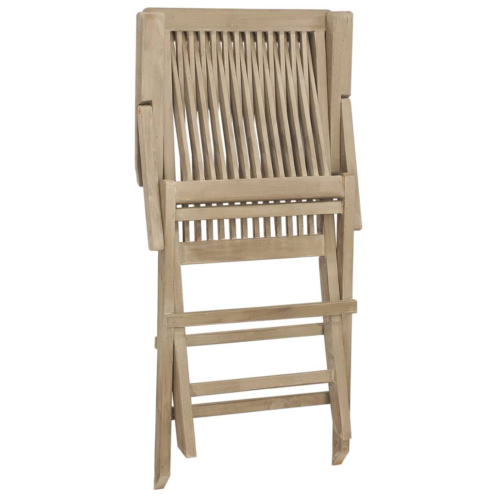 Sedie Giardino Pieghevoli 2pz Grigie 56x61x89 cm Massello Teak - homemem39