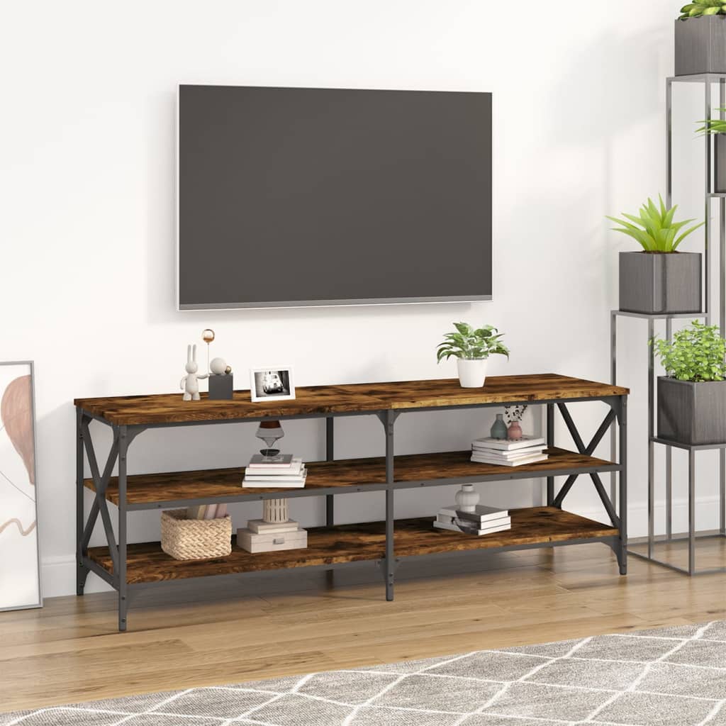 Mobile TV Rovere Fumo 140x40x50 cm in Legno Multistrato - homemem39