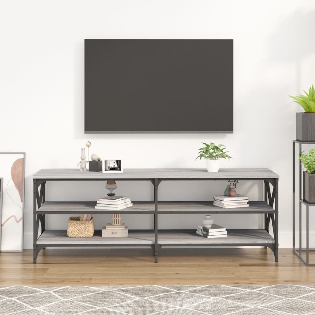 Mobile TV Grigio Sonoma 140x40x50 cm in Legno Multistrato - homemem39